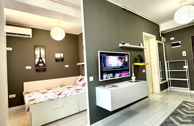 Location d’un appartement design d’une pièce dans le quartier Chiajna, secteur 6, Bucarest, Roumanie